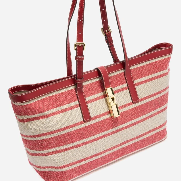 Torebka shopper damska materiałowa Furla WB02007BX43534028S1007 Czerwona (800070358034) - obraz 2