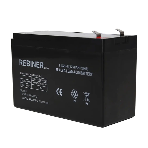 Аккумулятор 12V 8Ah Rebiner Pb-Cd для садового опрыскивателя универсальный - Фото 4 Аккумулятор 12V 8Ah Rebiner Pb-Cd для садового опрыскивателя универсальный - изображение 4