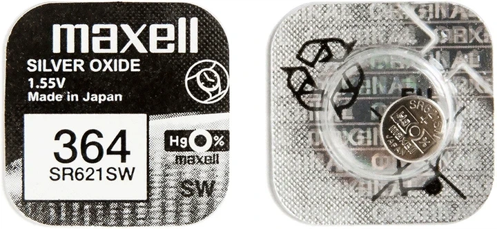 Батарейки Maxell 364 (SR621SW) 1.55V, серебряно-оксидные, 6 шт, для часов, Япония - изображение 4