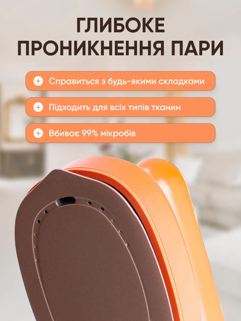 Утюг дорожный Sokany SK-3071 оранжевый с паровым ударом и складной ручкой (107-80-SK-3071R) - Фото 7 Утюг дорожный Sokany SK-3071 оранжевый с паровым ударом и складной ручкой (107-80-SK-3071R) - изображение 7