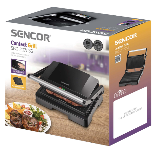 Електрогриль притискний Sencor SBG 2070SS - Фото 8 Електрогриль притискний Sencor SBG 2070SS - зображення 8