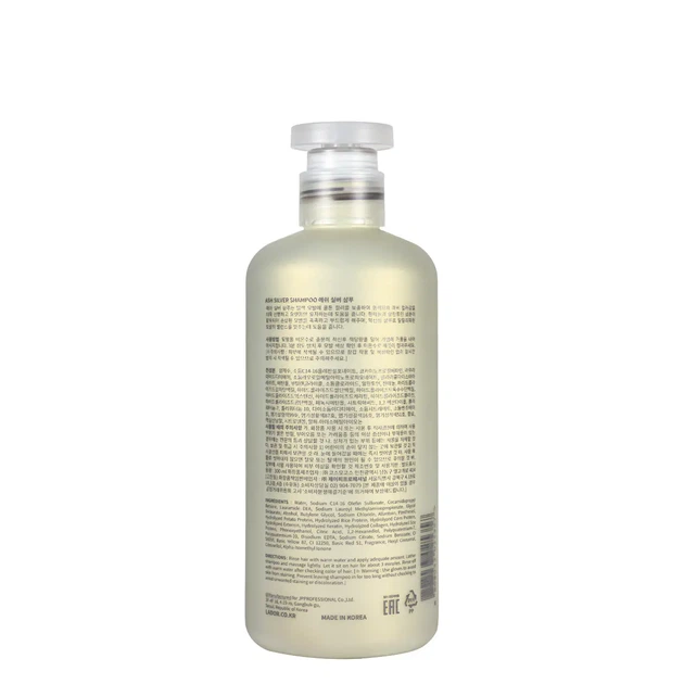 Шампунь проти жовтизни для освітленого волосся La'dor Ash Silver Shampoo безсульфатний 300 мл - Фото 2 Шампунь проти жовтизни для освітленого волосся La'dor Ash Silver Shampoo безсульфатний 300 мл - зображення 2