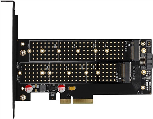 Плата розширення Axagon PCEM2-DC PCIe NVMe+SATA M.2 (PCEM2-DC) - зображення 2