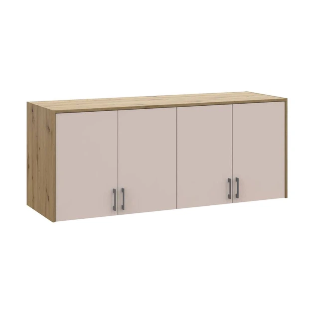Антресоль высокая Doros Ронди Дуб Артизан/Кашемир 4 ДСП 160х52х65 (DRS-011910) - Фото 5 Антресоль высокая Doros Ронди Дуб Артизан/Кашемир 4 ДСП 160х52х65 (DRS-011910) - изображение 5