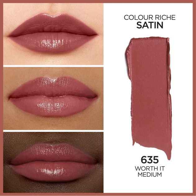 L'Oreal Paris Color Riche Помада для губ № 635 "Worth It Medium" - Фото 2 L'Oreal Paris Color Riche Помада для губ № 635 "Worth It Medium" - зображення 2
