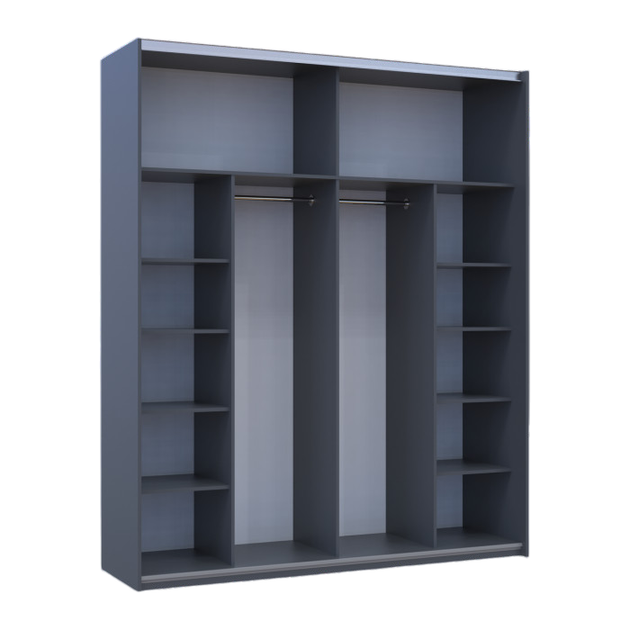 Шафа купе Doros G-Caiser Графіт/Білий 2 ДСП / 3 частини 200х60х240 (DRS-011849) - Фото 6 Шафа купе Doros G-Caiser Графіт/Білий 2 ДСП / 3 частини 200х60х240 (DRS-011849) - зображення 6