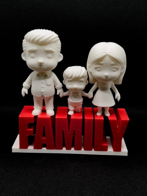 Статуетка сім'я з дітьми та собакою на підставці з написом family. Aivory - изображение 2