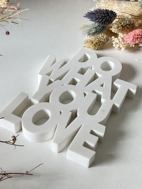 Об'ємний надпис-мотиватор для декору інтер'єру do what you love. Aivory - зображення 3
