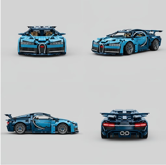 Конструктор техник машинка Bugatti TOPA 1037 деталей масштаб 1:14 N0454 - изображение 4