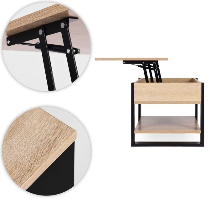 Stolik kawowy ModernHome by Multistore rozkładany 90 cm Dąb Sonoma TH-MST-16-1 (5905817011766) - obraz 7