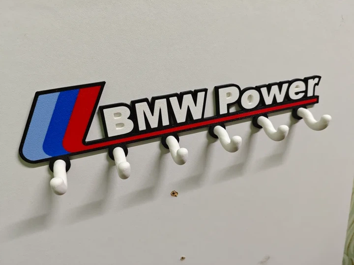 Настінна ключниця-вішалка з логотипом BMW Power на 5 гачків. Aivory - изображение 2