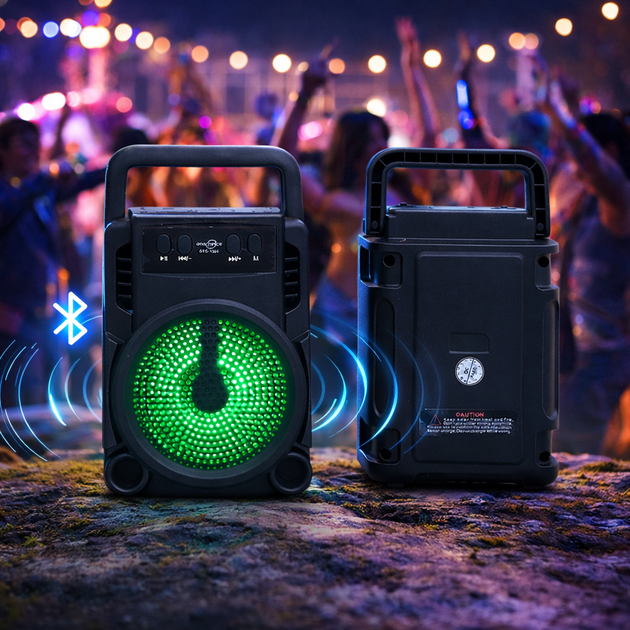 Портативна колонка GTS-1360 Dual 3 Bluetooth акустика бездротова музична система з FM радіо USB TF TWS аудіоколонка з акумулятором переносний динамік для смартфона відпочинку подорожей караоке домашнього використання - изображение 5