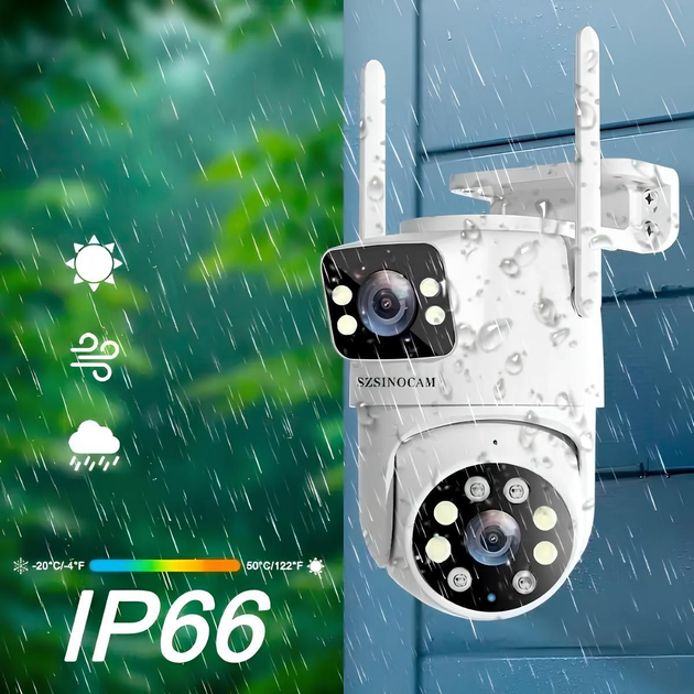 Бездротова поворотна WiFi камера SZSINOCAM TY-Q2 O-KAM Pro / Зовнішня камера відеоспостереження - зображення 2