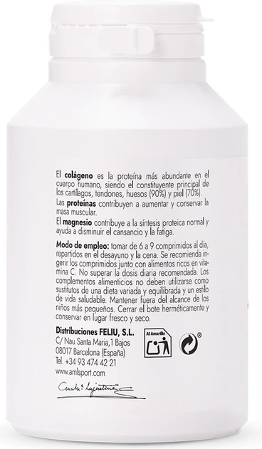 Suplement diety Ana Maria Lajusticia Amlsport Collagen with magnesium 270 tabletek (8436000680492) - obraz 3