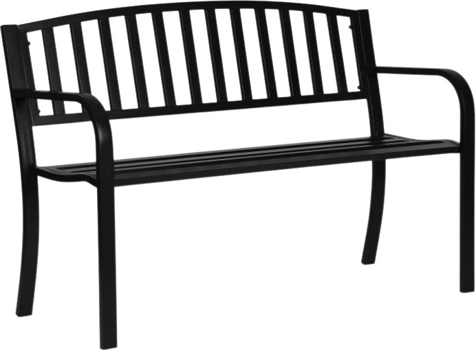 Ławka ogrodowa z oparciem ModernHome by Multistore 120 x 50 cm Czarna (WYI-XG223) - obraz 2