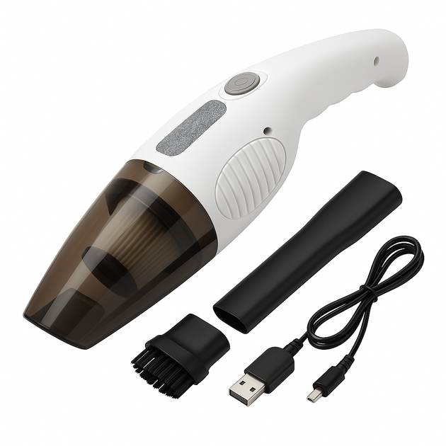 Автомобільний пилосос Car Vacuum Cleaner HY05 на АКУМУЛЯТОРІ. Колір: білий - Фото 1 Автомобільний пилосос Car Vacuum Cleaner HY05 на АКУМУЛЯТОРІ. Колір: білий - зображення 1