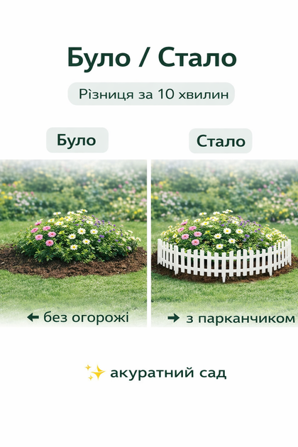 Набор ограждения для сада и клумб пластиковый декоративный забор для цветов газона и грядок садовое ограждение для ландшафтного дизайна участка и оформления клумб - Фото 4 Набор ограждения для сада и клумб пластиковый декоративный забор для цветов газона и грядок садовое ограждение для ландшафтного дизайна участка и оформления клумб - изображение 4