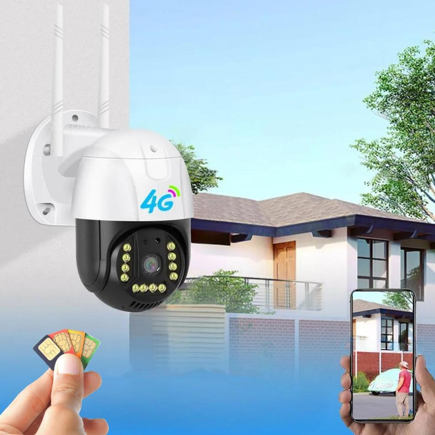 Камера внешнего видеонаблюдения 4G Sim V380 PRO Уличная видеокамера IP 66 с ночной съемкой - изображение 3