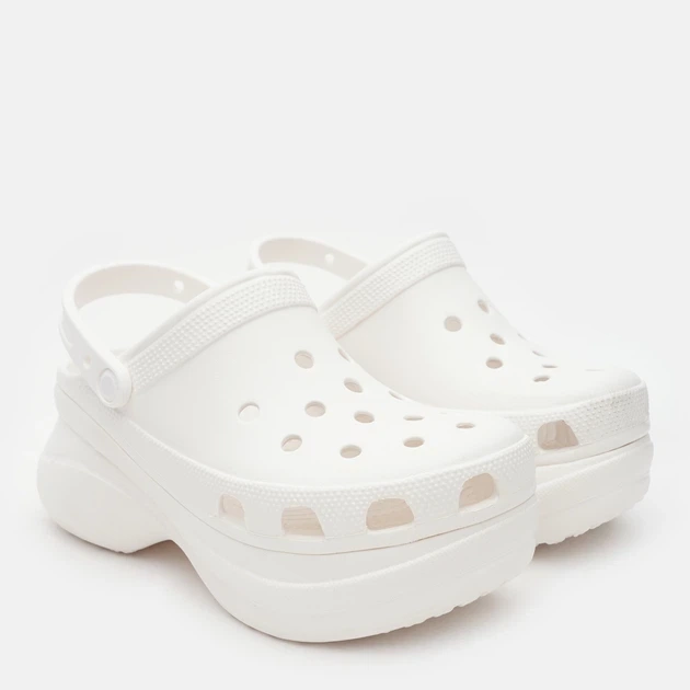 Жіночі крокси на платформі Crocs Classic Bae Clog Білі 206302-100 W8/38-39/24.6см - Фото 2 Жіночі крокси на платформі Crocs Classic Bae Clog Білі 206302-100 W8/38-39/24.6см - зображення 2