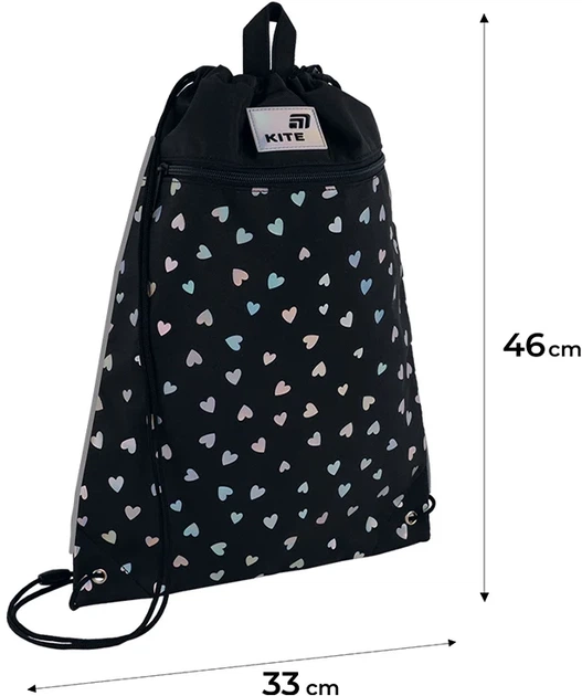 Сумка для взуття Kite Black&Silver 46х33 см Чорна (K26-601M-14) - зображення 3