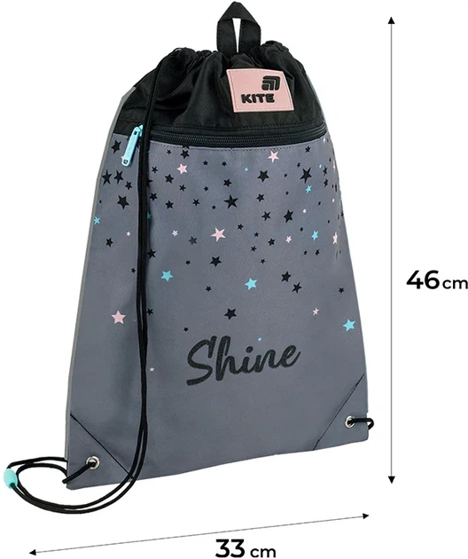 Сумка для взуття Kite Shine 46х33 см Темно-сіра (K26-601M-26) - зображення 3