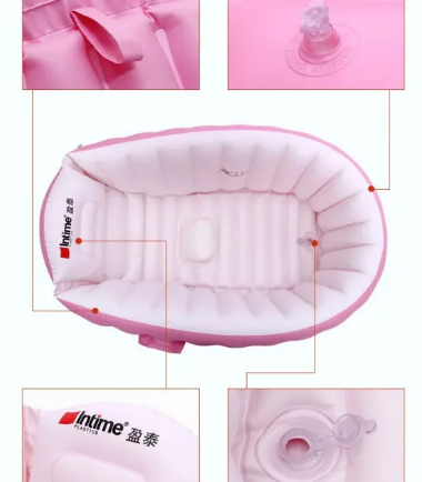 Детская надувная ванна Intime Baby Bath Tub с насосом для купания малышей компактная и безопасная - Фото 4 Детская надувная ванна Intime Baby Bath Tub с насосом для купания малышей компактная и безопасная - изображение 4