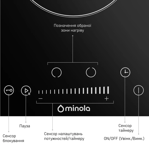 Варочная поверхность Domino Minola MHS 3074 TBL, черная электрическая стеклокерамическая компактная на 2 конфорки Hi-Light - изображение 8