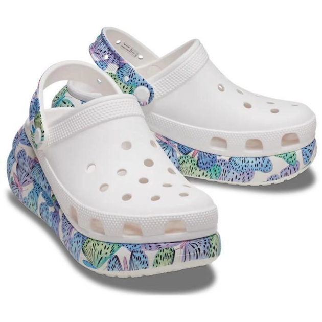 Crocs Classic Crush Clog White / Butterfly Крокси Жіночі Сабо Класік Краш Білі / Аквадрук Метелики - (37 р.) M5/W7 - зображення 2