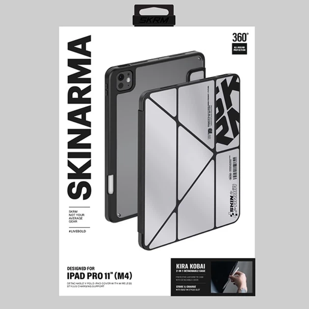 Чехол Skinarma Kira Kobai для iPad Pro 11" (M4) Chrome (SK-PDP11G5-KKLSIL) - Фото 5 Чехол Skinarma Kira Kobai для iPad Pro 11" (M4) Chrome (SK-PDP11G5-KKLSIL) - изображение 5