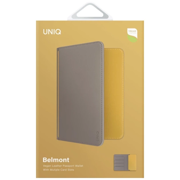 Обкладинка для паспорта Uniq Belmont RFID Grey Yellow (UNIQ-BELMONT-FGRYCYEL) - зображення 6
