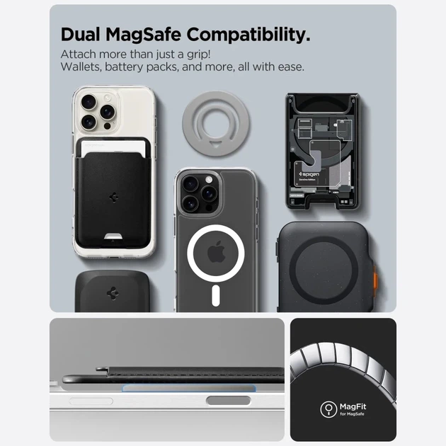 Тримач Spigen Dual Pop with MagSafe Grey (8800283313277) - Фото 8 Тримач Spigen Dual Pop with MagSafe Grey (8800283313277) - зображення 8