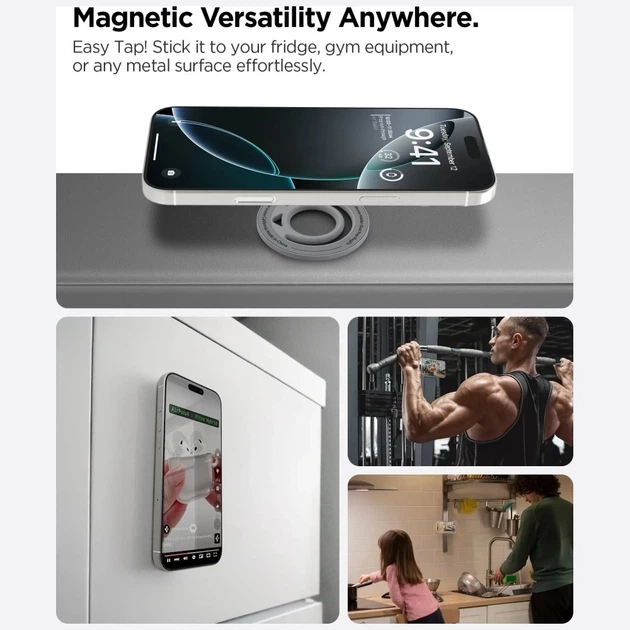 Тримач Spigen Dual Pop with MagSafe Grey (8800283313277) - Фото 9 Тримач Spigen Dual Pop with MagSafe Grey (8800283313277) - зображення 9