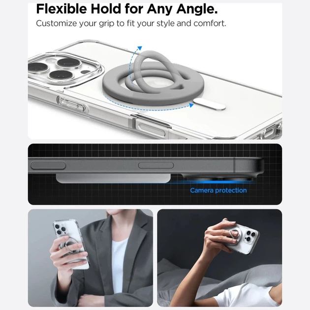 Тримач Spigen Dual Pop with MagSafe Grey (8800283313277) - Фото 10 Тримач Spigen Dual Pop with MagSafe Grey (8800283313277) - зображення 10