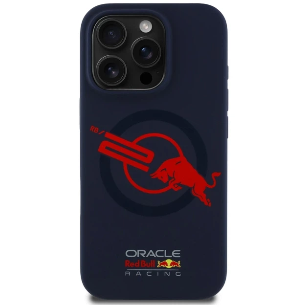 Чохол Red Bull Silicone Red Lining Logo для iPhone 15 Pro Navy with MagSafe (RBHMP15L24SIOLVR) - зображення 3