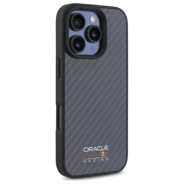 Чохол Red Bull Carbon Fiber Shiny Logo для iPhone 16 Pro Black with MagSafe (RBHMP16L24CFILSK) - зображення 4