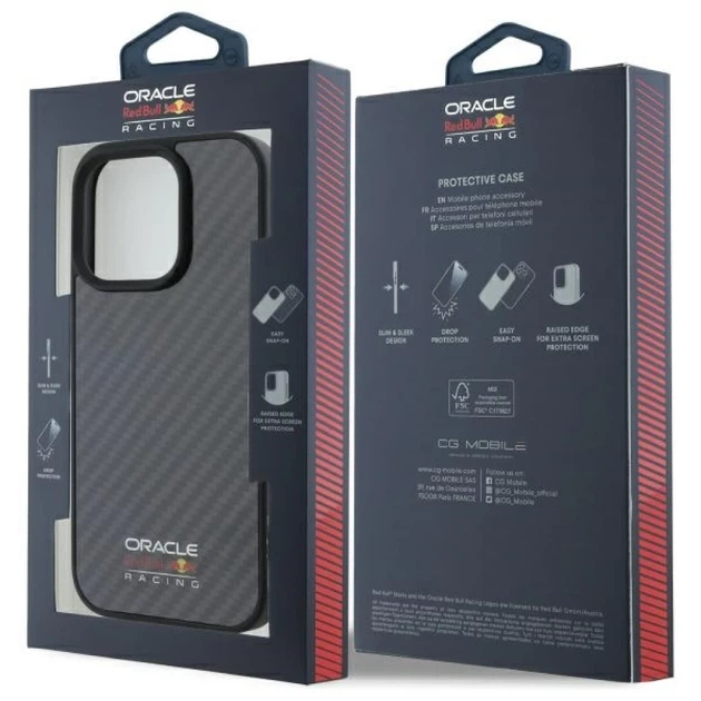Чохол Red Bull Carbon Fiber Shiny Logo для iPhone 16 Pro Black with MagSafe (RBHMP16L24CFILSK) - зображення 8