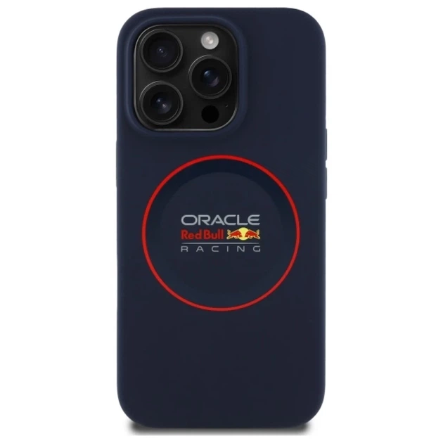 Чохол Red Bull Silicone Red Ring для iPhone 14 Pro Navy with MagSafe (RBHMP14L24SIILVR) - зображення 3