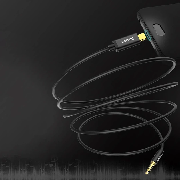 Кабель Baseus Yiven USB-C to 3.5mm Jack 1.2m Black (CAM01-01) - изображение 9