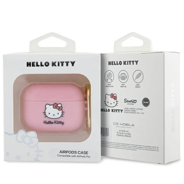 Чохол для навушників Hello Kitty Silicone 3D Kitty Head для AirPods Pro Pink (HKAP3DKHSP) - зображення 3