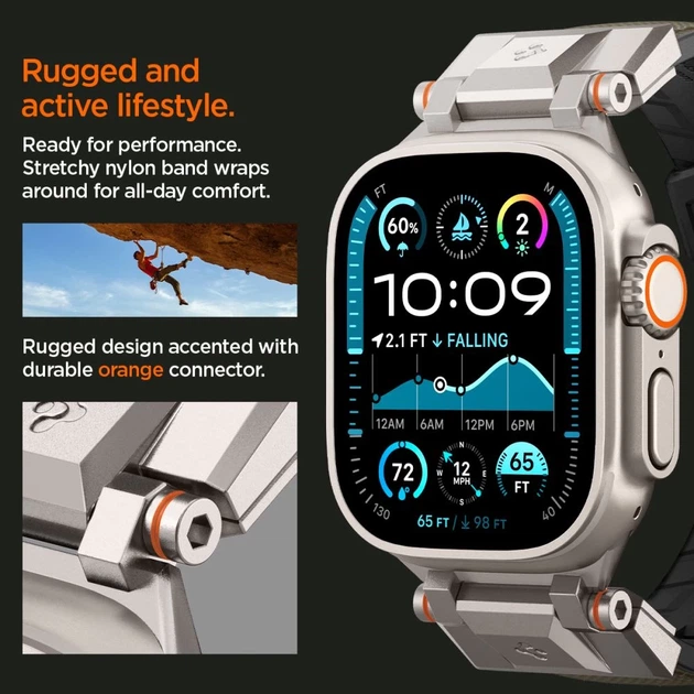 Remień Spigen DuraPro Armor do Apple Watch 49 46 45 44 42 mm 10 series Military Green (8809971239332) - Zdjęcie 11 Remień Spigen DuraPro Armor do Apple Watch 49 46 45 44 42 mm 10 series Military Green (8809971239332) - obraz 11