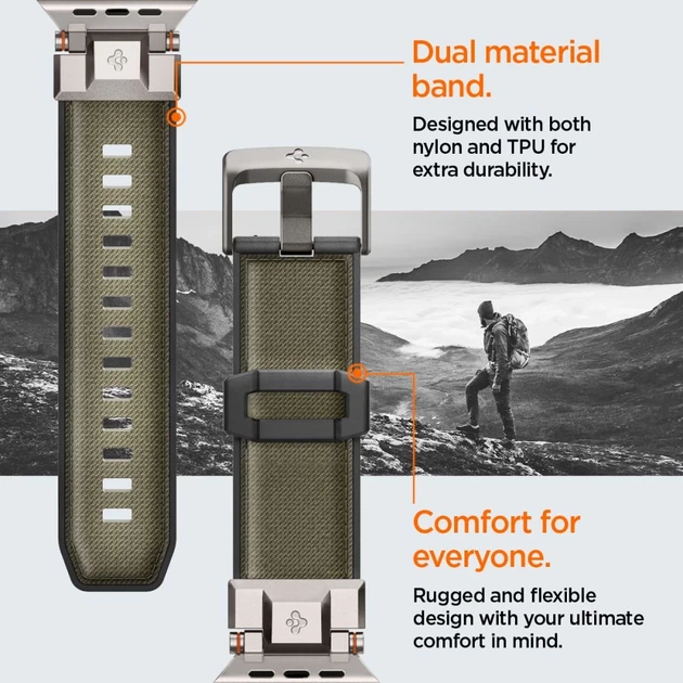 Remień Spigen DuraPro Armor do Apple Watch 49 46 45 44 42 mm 10 series Military Green (8809971239332) - Zdjęcie 14 Remień Spigen DuraPro Armor do Apple Watch 49 46 45 44 42 mm 10 series Military Green (8809971239332) - obraz 14