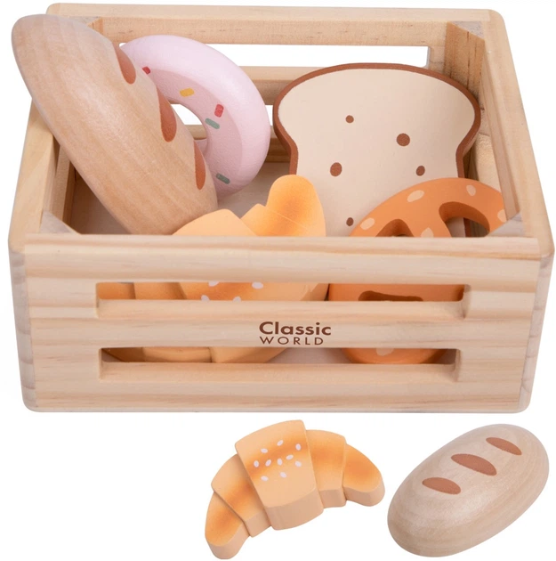 Zestaw do zabawy Classic World Wypieki w koszyku drewniane CW50644 (6927049056444) - obraz 2
