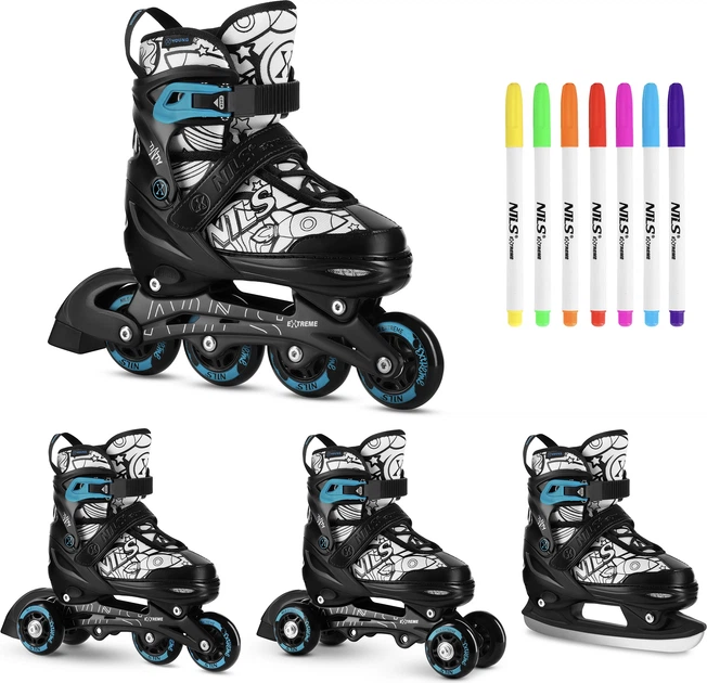 Łyżworolki Nils Extreme Płoza Hokejowa Tinty NH10907 S 31-34 Zielone (5905504101237) - obraz 3