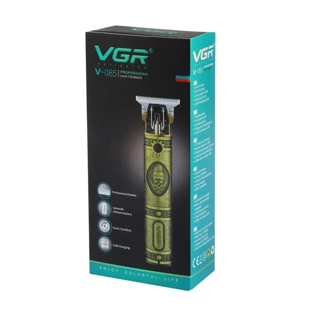 Тример для стрижки волосся та бороди VGR V-085 USB 300 хв 1500 mAh золотистий - зображення 2