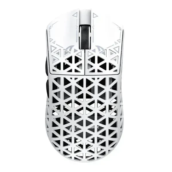 Игровая безповодная мышка Attack Shark R5 Ultra White, сесснсор PAW3950 MAX, (2,4\Bluetooth\USB), 42000 DPI, 8000 Ггц, 39 г. - изображение 2