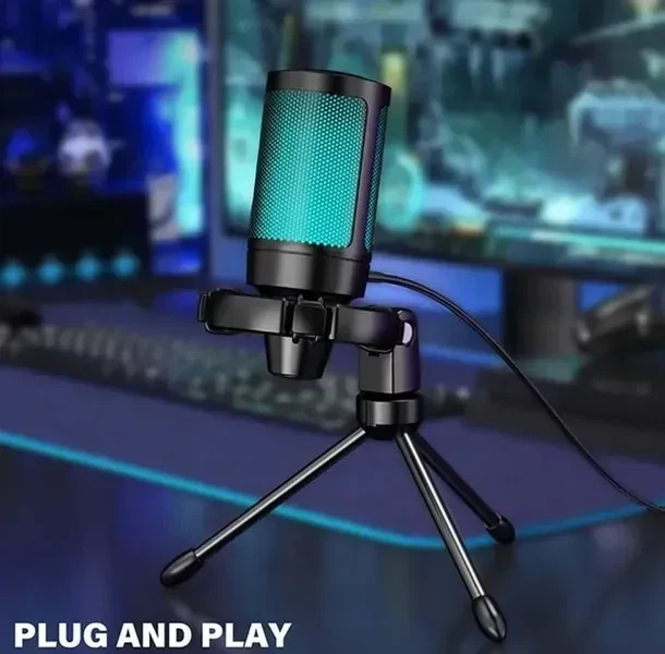 Мікрофон Fifine AmpliGame A2 Black, Конденсаторний, Кардіоїдний, USB підключення, Plug & Play, RGB підсвічуванням - Фото 3 Мікрофон Fifine AmpliGame A2 Black, Конденсаторний, Кардіоїдний, USB підключення, Plug & Play, RGB підсвічуванням - зображення 3