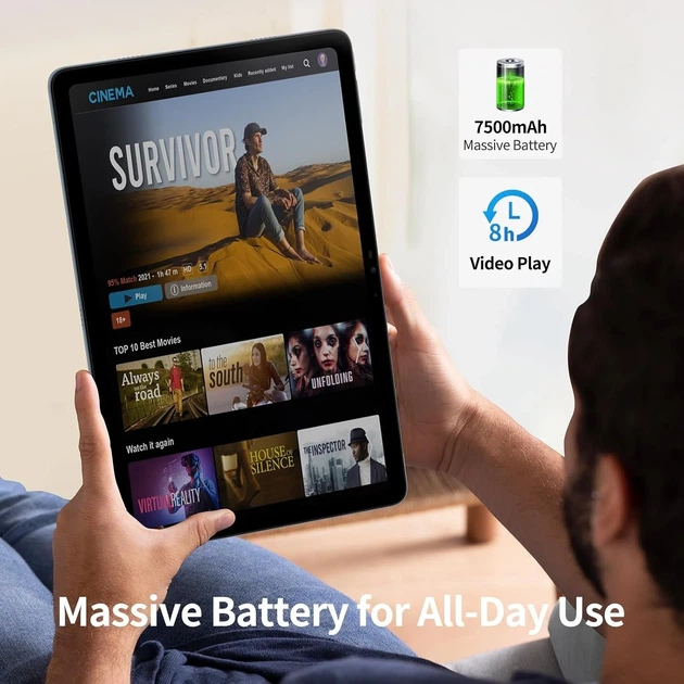 Планшет 10.4" Full HD Doogee T20S (8+7)/128Gb 4G 2-SIM 8 ядер Android 14 7500 mAh Синій (102022898) - Б/В - Фото 7 Планшет 10.4" Full HD Doogee T20S (8+7)/128Gb 4G 2-SIM 8 ядер Android 14 7500 mAh Синій (102022898) - Б/В - зображення 7