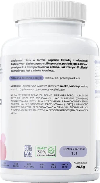 Дієтична добавка Osavi Лактоферин 200 мг 60 капсул (5904139924143) - зображення 3