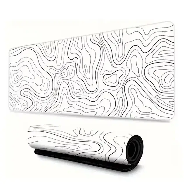 Килимок для миші 600х300х2 мм. White Contour, белый с линиями, из ткани и резины, Control-поверхность, прошитые края - Фото 1 Килимок для миші 600х300х2 мм. White Contour, белый с линиями, из ткани и резины, Control-поверхность, прошитые края - изображение 1