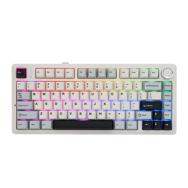 Бездротова механічна клавіатура AULA F75 Wireless Blue, LEOBOG Reaper Switch, розмір 75%, RGB підсвічування (2.4G/Bluetooth/USB) - Фото 2 Бездротова механічна клавіатура AULA F75 Wireless Blue, LEOBOG Reaper Switch, розмір 75%, RGB підсвічування (2.4G/Bluetooth/USB) - зображення 2